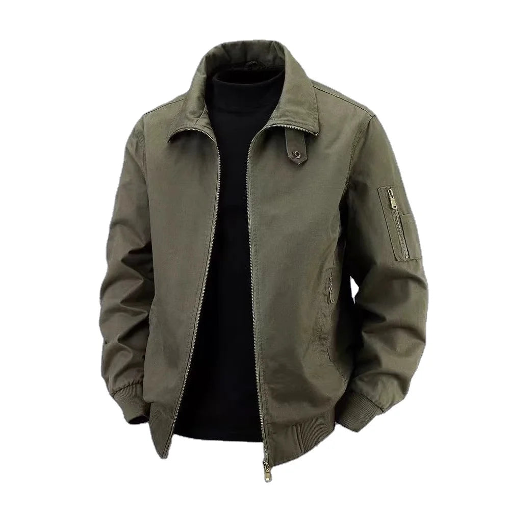 Bangladesh china factory price customized Plus Size American-Style Men's Workwear Jacket Pilot Collar Casual Jacket