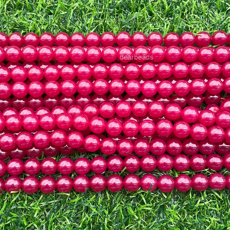 Wholesale Laboratory Cultured Ruby 4mm 6mm 8mm  Round Red Rubies Stone Beads Loose Bead for DIY Jewelry Making