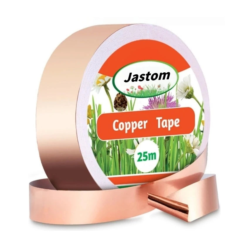 JASTOM Die Cut Copper Foil Tape Thermal Conductivity Guitar Stained Glass Tape with Silicone Adhesive