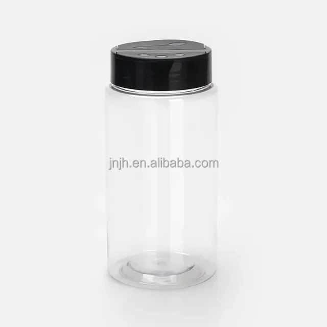 450ml 500ml Transparent Plastic PET Jar with Flip Top Cap Cylinder Shape Inductive Sealing Liner for Food Grade Food Packaging