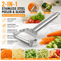 Dual-Head Stainless Steel Manual Hand Peeler & Cutter Multi-Functional Kitchen Accessory for Fruits Vegetables Lemons MegaBDM