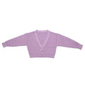 Women's Casual Knitwear Cropped Cardigan Sweater with Long Sleeves and Vee Neck Custom OEM Fashion Design Button up Style