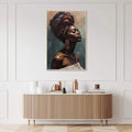 African Paintings Wall Arts Woman Hijab Girl Modern Acrylic Printed Wall Art Canvas Wood Frame Eco-friendly for Female Room MegaBDM