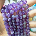 6mm 8mm Round Natural Amethyst Gravel Pebble Beads Loose Healing Power Energy Jewelry Making CMA Certified JSY Jewelry