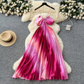 2025 Summer Vacation Slim Casual Midi Dress For Women Empire Gradient Lace Dress