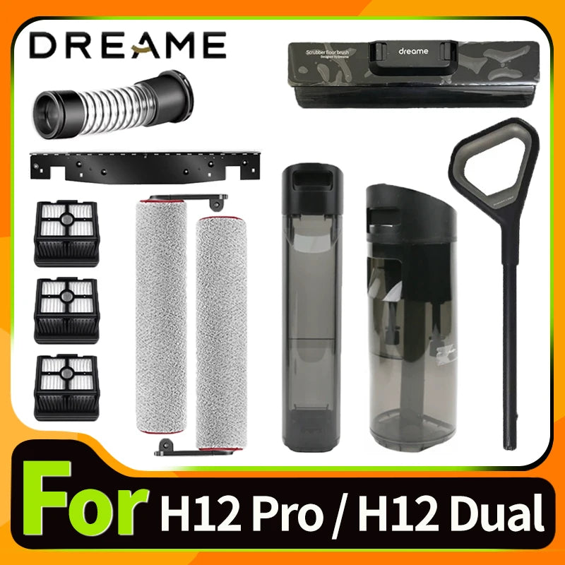 Original Accessories For Dreame H12 Pro / H12 Dual / H13 Pro Water Tank Brush Roller HEPA Filter Holder Vacuum Cleaner Parts