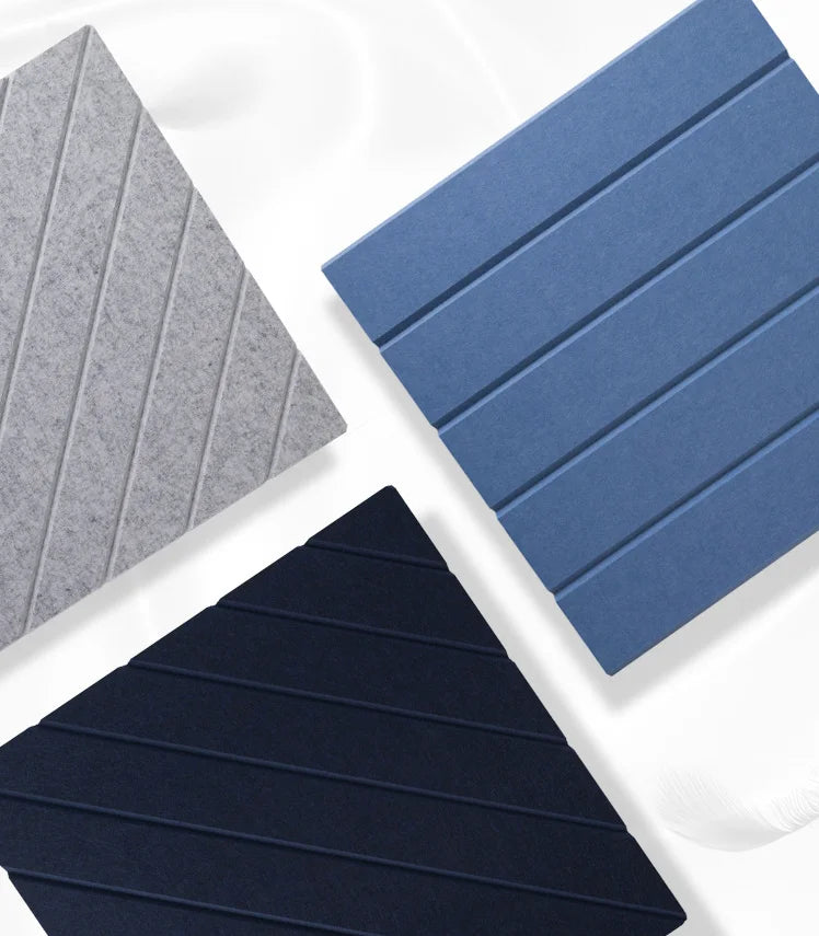 Decorative New Design Polyester Fiber Acoustic Panel with Multi Curved Groove for Office