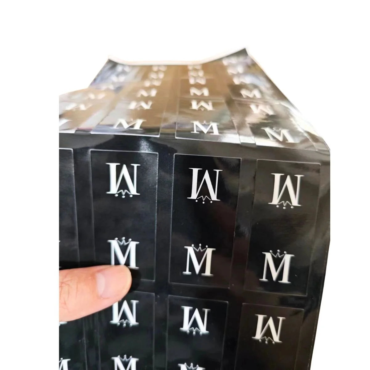 Printing Permanent Adhesive Square Label Sheet Letter M Number Stickers for Clothes