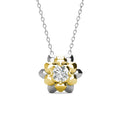 Perfect White VVS1 Moissanite Diamond 925 Sterling Silver 18k Gold Plated Lotus Flower Pendant Women Necklace Destiny Jewellery