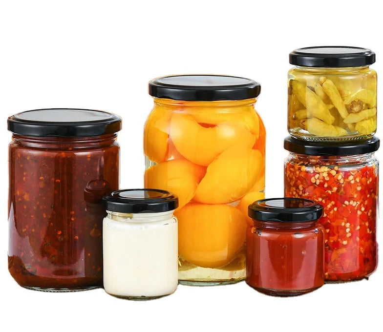 Chili Sauce Glass Bottle With Lid Tomato Pickle Honey  Jam Bottle Glass Pickle Leak Proof Glass Canning Jars With Airtight Lids
