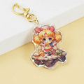 Custom Pattern Design Acrylic Key Transparent Glitter Holographic Epoxy Keychain Animation