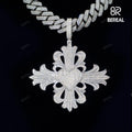 Hip Hop Style Vvs Moissanite Cross Pendant Iced Out Round Brilliant Cut Diamond 925 Silver Fine Pendant Jewelry