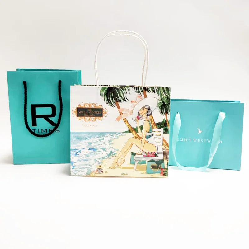 Paper Bag With Window for Christmas Birthday Gift Bolsas De Papel Personalized Packaging Bags