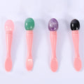 Custom OEM Eye Rose Quartz Jade Roller 2in1 Cream Spoon Jade Stone Spatula for Eye Cream Applicator Massager