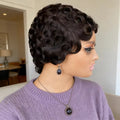 Pixie Cut Wig Brazilian Human Hair Short Loose Curly Wigs Machine Made for Women MegaBDM