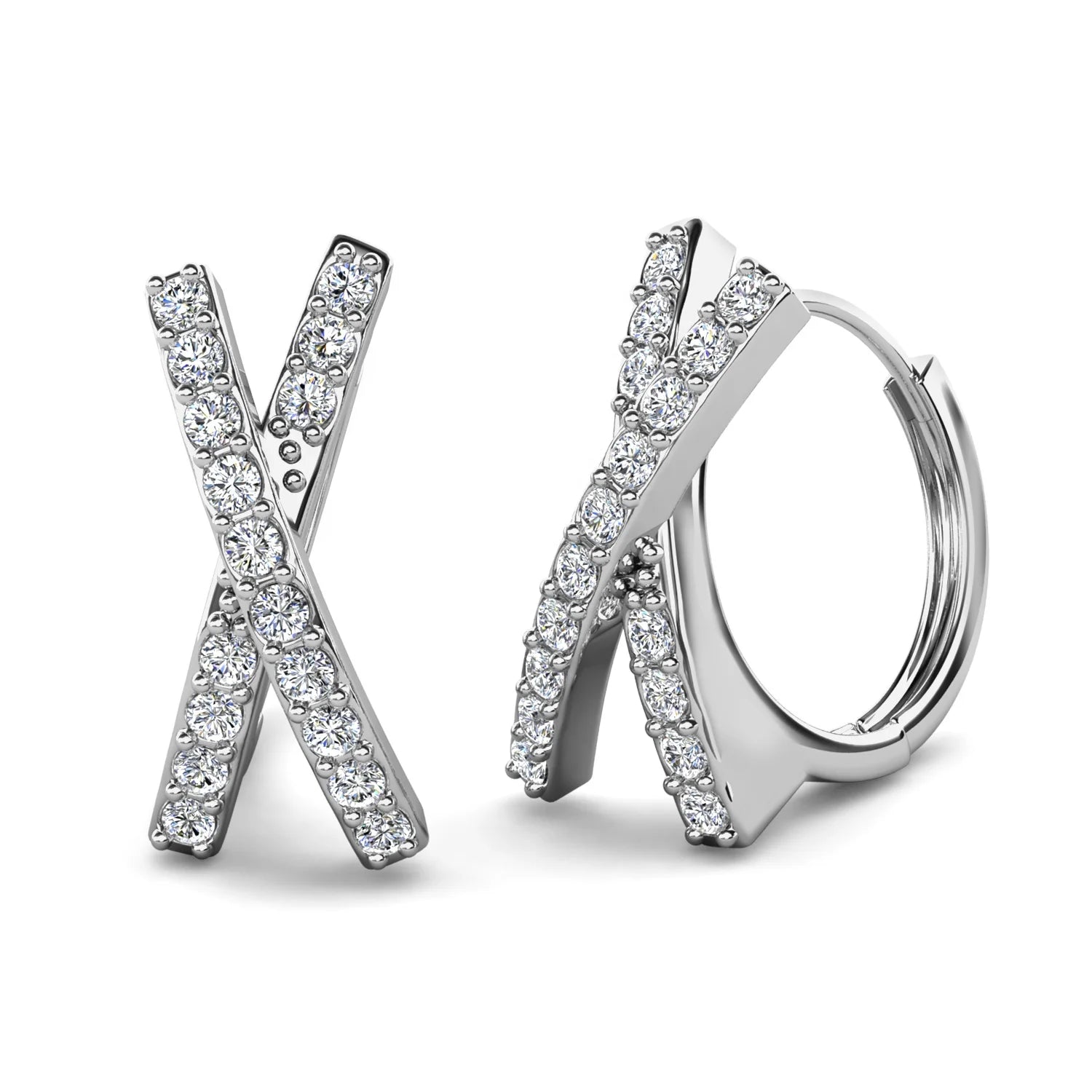 New Women Fine Jewelry Moissanite Diamond With Certificate 925 Silver Pave Set Cross Stud Earrings Destiny Jewellery