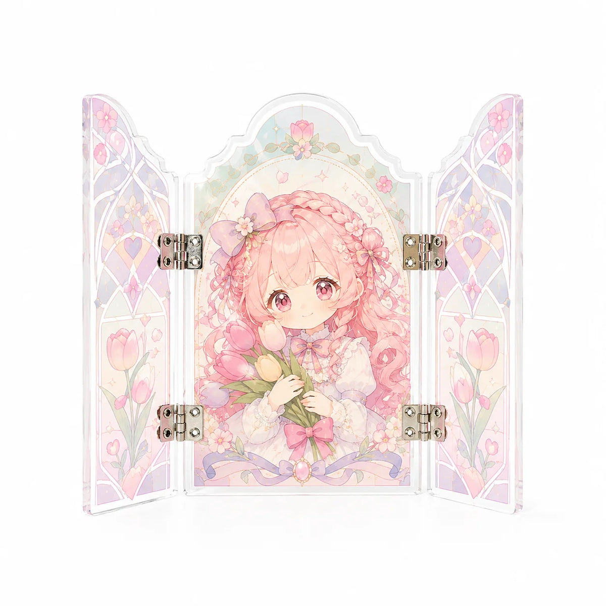 Custom-designed Cartoon-style Translucent rainbow Acrylic Folding Screen Stand Creative Plastic Display Rack and Gift. MegaBDM