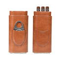 Factory Price Cigar Box PU Leather Storage of 3 Cigar Travel Portable Cedarwood Humidifying Cigar Holder MegaBDM