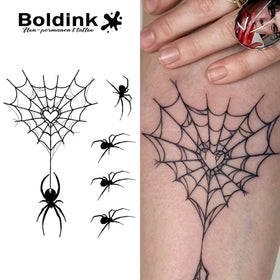 Spider Web Temporary Tattoo Sticker Waterproof Dark Art for Men Women Long Lasting Realistic Insect Body Art Fake Tatoo