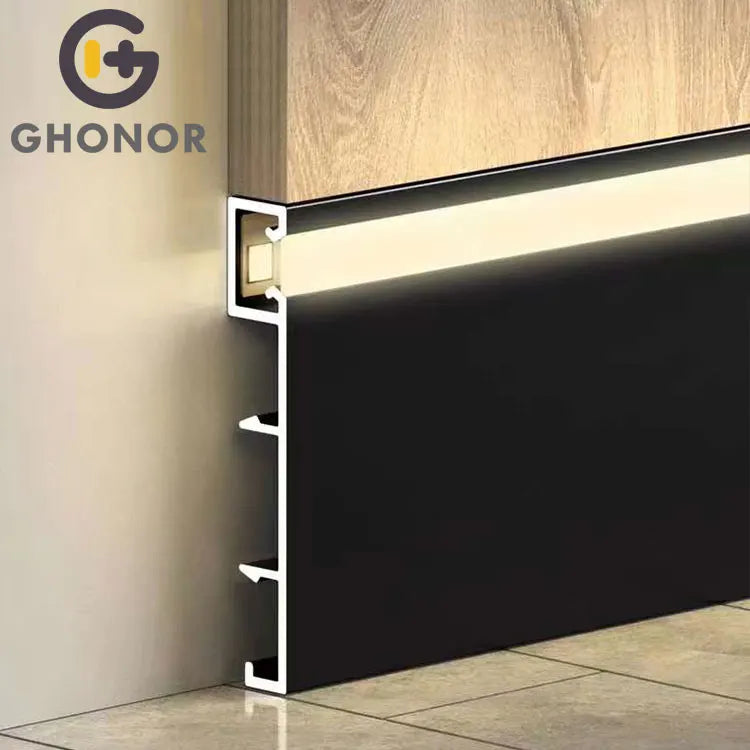 Modern 80Mm Aluminium Recessed Baseboard Skirting Profile Shadowline Baseboards Minimalist Style Modern Styl Shadowline