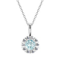 Natural Gemstone Jewelry Sky Blue Topaz 925 Sterling Silver Luxury Flower Pendant Necklace for Women 2022 Destiny Jewellery