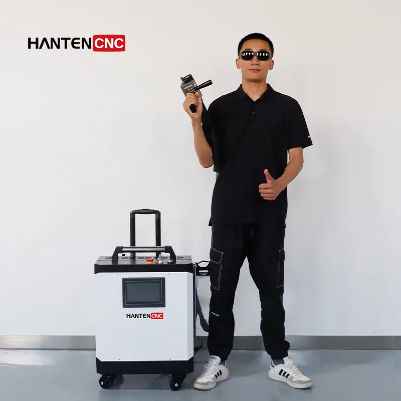 Portable Pulsed Laser Cleaning Machine for Automotive Parts and Mould Maintenance Eco-Friendly HANTEN CNC