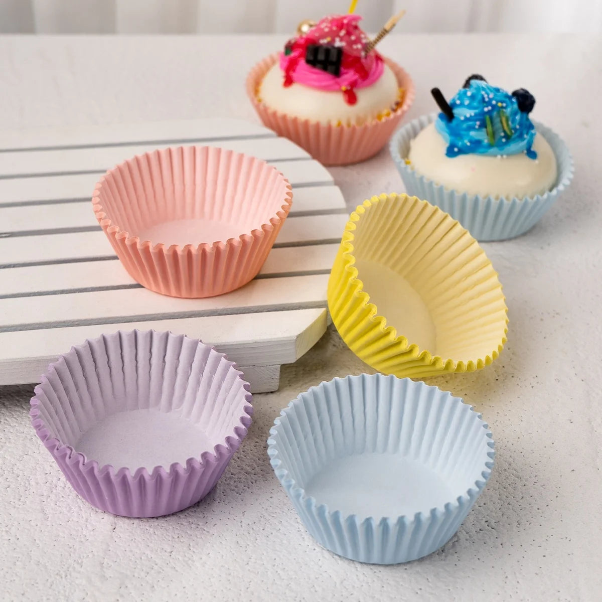 Solid Color and Pattern Mix Cupcake Liners Assorted Muffin Cups MegaBDM