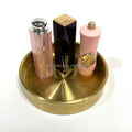 14CM Durable Golden Brass Modern Luxury Cosmetic Makeup Organizer Tray for Portable Home Storage Display