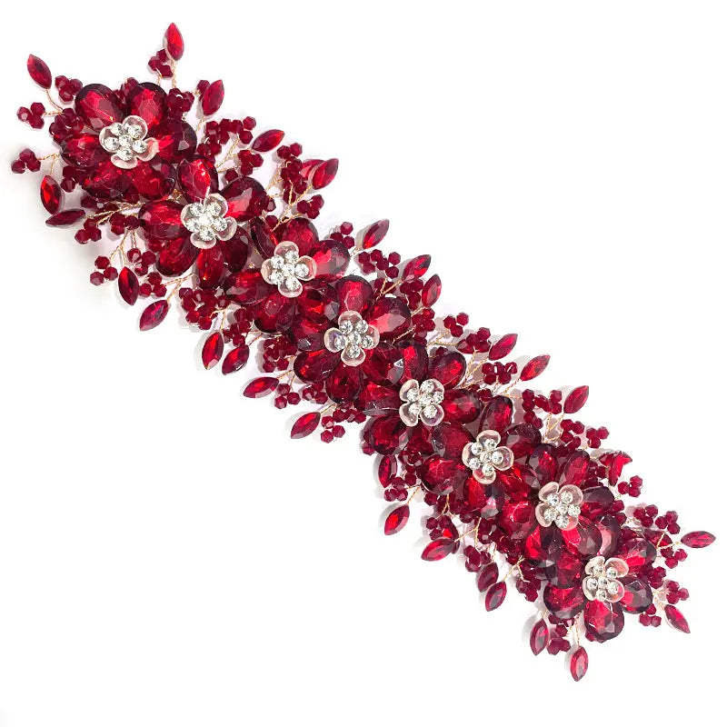 WHD-186 Keering New Quality Crystal DIY Decoration 3D Patches Flower Rhinestone Appliques for Clothes MegaBDM