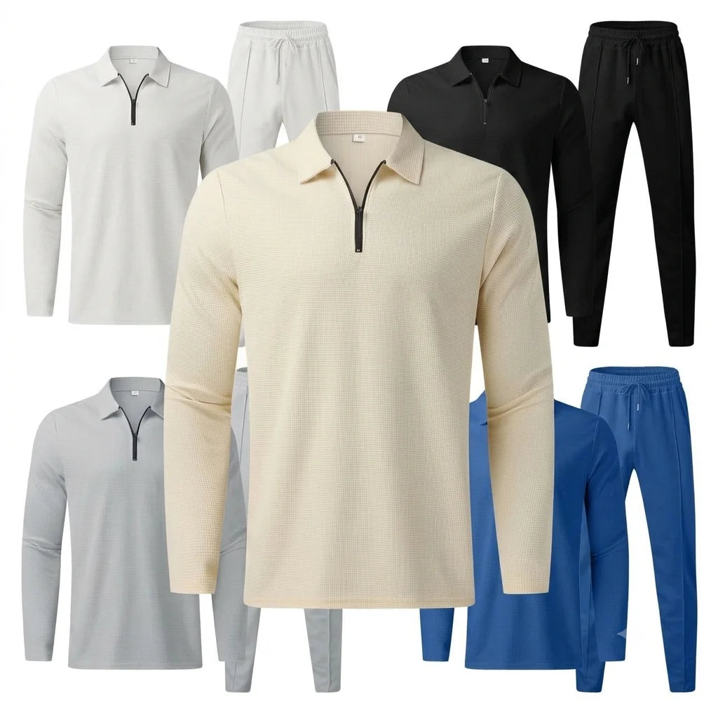 China Bangladesh Factory Price OEM Customized Logo Embroidery European Size Long Sleeve Activewear Men Sportswear Set MegaBDM