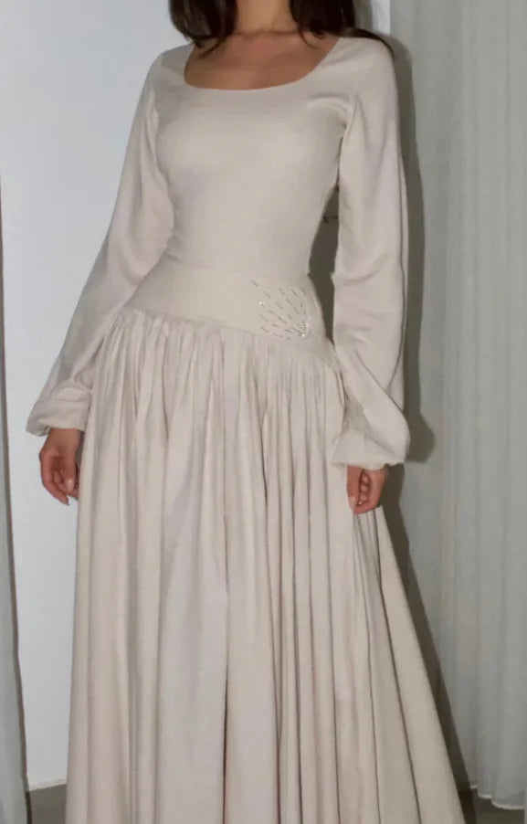 YKD105 Loose Elegant Maxi Dress Wide Skirt High-end Fashionable Style Muslim Islamic Clothing Hijabs Casual Style Daily Wardrobe MegaBDM