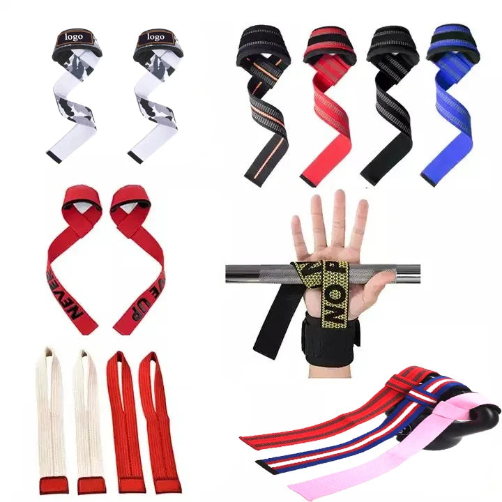NQ SPORTS Adjustable Lifting Straps Gym With Thicken Padded for Grip Bodybuilding Weightlifting Barbell Workout Nylon Wrist Wrap