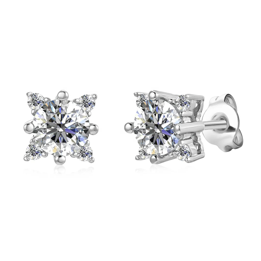 Passes Diamond Tester 5mm Moissanite 925 Sterling Silver Top Quality Jewelry Solitaire Stud Earrings for Women Destiny Jewellery