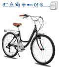 JOYKIE HILAND Women's Commuter City Bike 26" High-Tensile Steel F&R V-Brakes 7-Speed Rack Wide Comfort Seat 85% SKD Wholesale MegaBDM