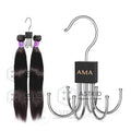 Astrid 14 CM Custom Logo Black Cube 6 Hooks Wood Steel Chrome Plated Durable Modern Adjustable Storage Shop Display Wig Hair