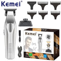Kemei KM-3023-702 Electric Engraving Scissors with Base High-Speed Long-Battery Life Digital Display Hair Trimmer for Men