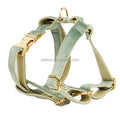 OEM/ODM Light Mint Green Luxury Velvet Pet Dogs Harness Set Leash and Collar Wholesale Vest Adjustable Customizable LOGO for Dog