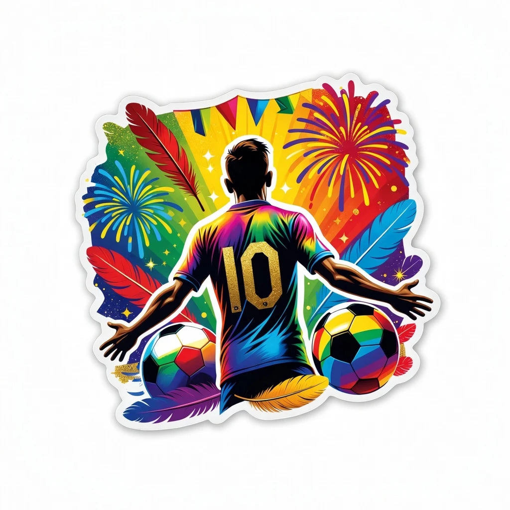 Custom Irregular Shape Football Theme Durable Waterproof Eco-Friendly Die Cut Self Adhesive Vinyl Soccer Player Logos Stickers MegaBDM