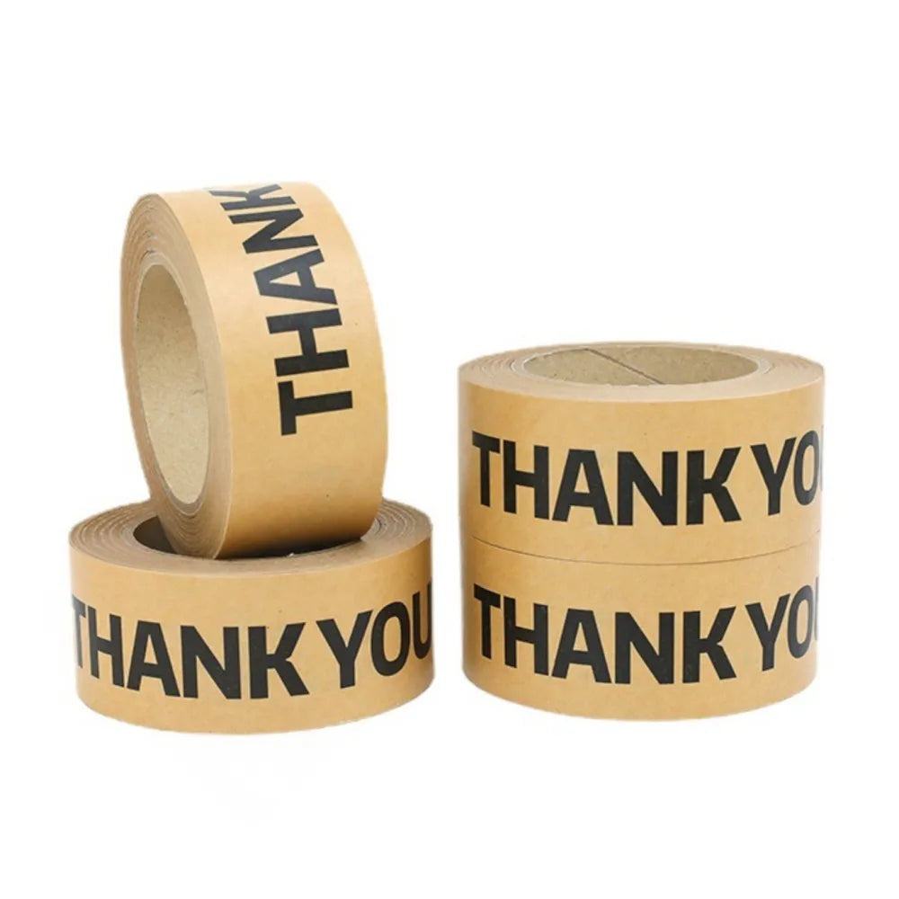 Logo Printing Single Sided Acrylic Self Adhesive Waterproof Kraft Paper Packing Tape Environmentally Friendly Carton Sealing