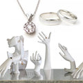 White Resin Jewelry Ring Bracelet Holder Necklace Display Stand