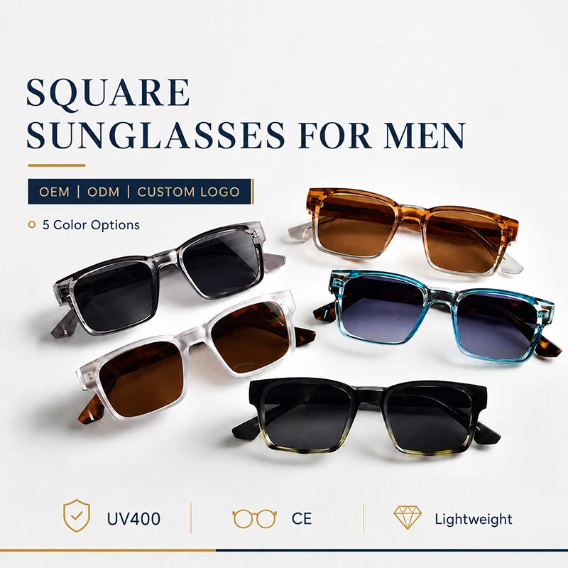 Luxury Designer Sunglasses Custom Logo Vintage Tortoiseshell UV400 Protection Sunglasses Unisex Square Sunglasses OEM MegaBDM