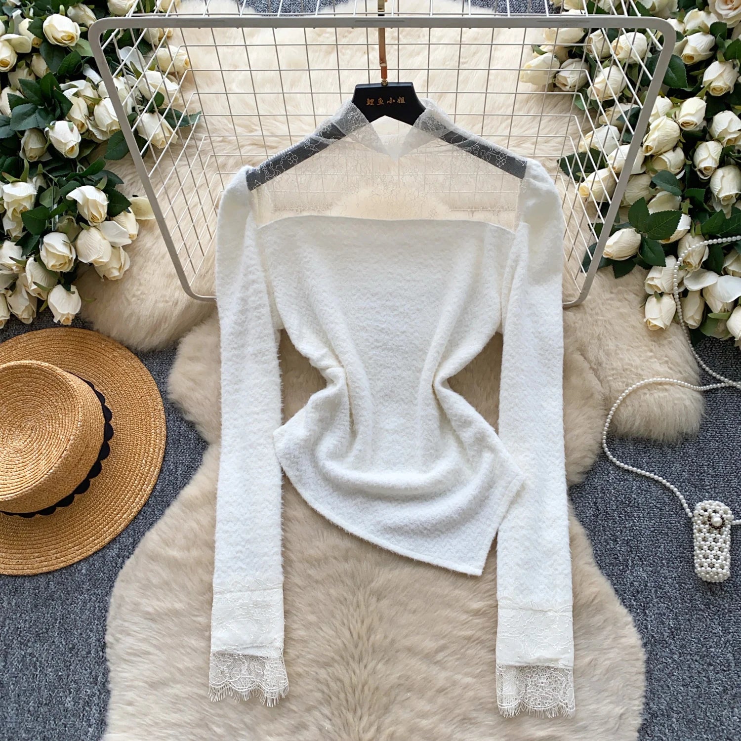 Winter Full Sleeve Turtleneck Casual Knitting Blouses Women Solid Lace Shirts Ladies Elegant Tops Clothes Women Wholesale