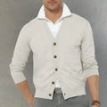 OEM Men's Cardigan Custom Logo Crew Neck Regular Fit Long Sleeves Thin 100% Merino Wool Extremely Lightweight Autumn Customized