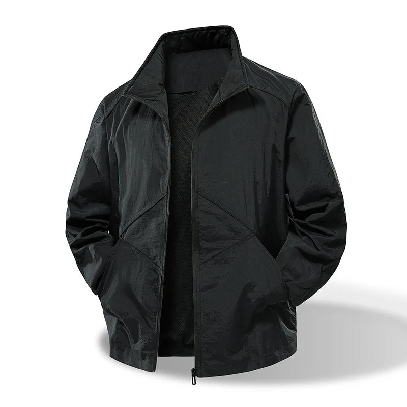 Bangladesh China Factory Price OEM Customized Embroidery Waterproof Stand Collar Outdoor Windproof Nylon Windbreaker Men Jacket MegaBDM