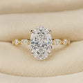 Original Factory Priced IGI Certified 2.50 Carat Pear Cut Diamond 3.30 TCW Crushed Oval Religious Style Engagement Ring 925