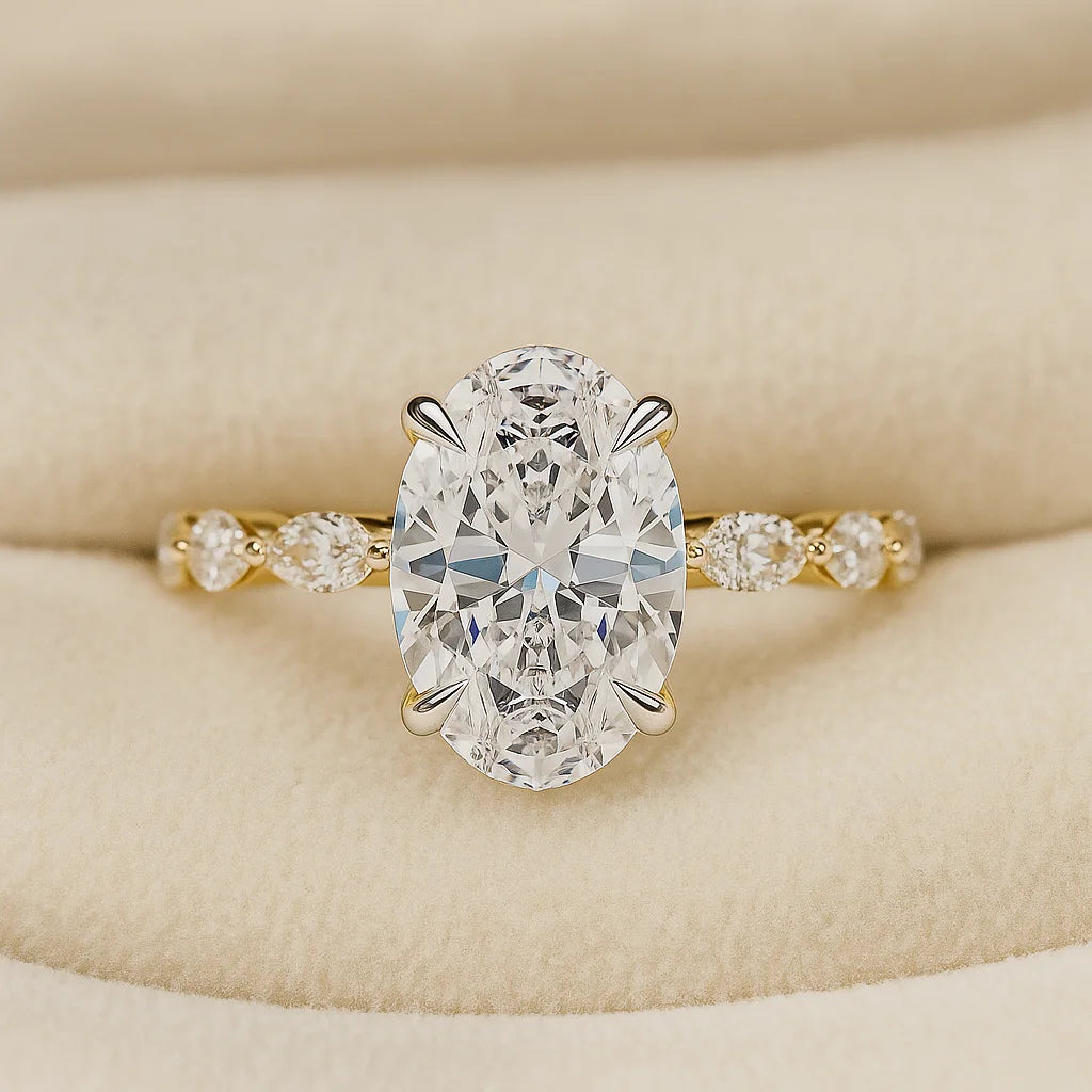 Original Factory Priced IGI Certified 2.50 Carat Pear Cut Diamond 3.30 TCW Crushed Oval Religious Style Engagement Ring 925
