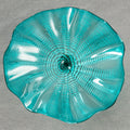 Longree Aqua Blue Turquoise Modern Art Deco Hanging Wall Vase Platter Handmade Murano Glass Plate Wall Art