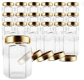 Mini Glass Honey Jars for Wedding Favor 3 oz Glass Favor Jars with Gold Lid Small Glass Jars with Airtight Lid for Spice Candy