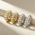 QIKU Fashion Gold Plated Geometric Stud Earrings J Shape Thick Earrings for Women Gift Jewelry Wholesale