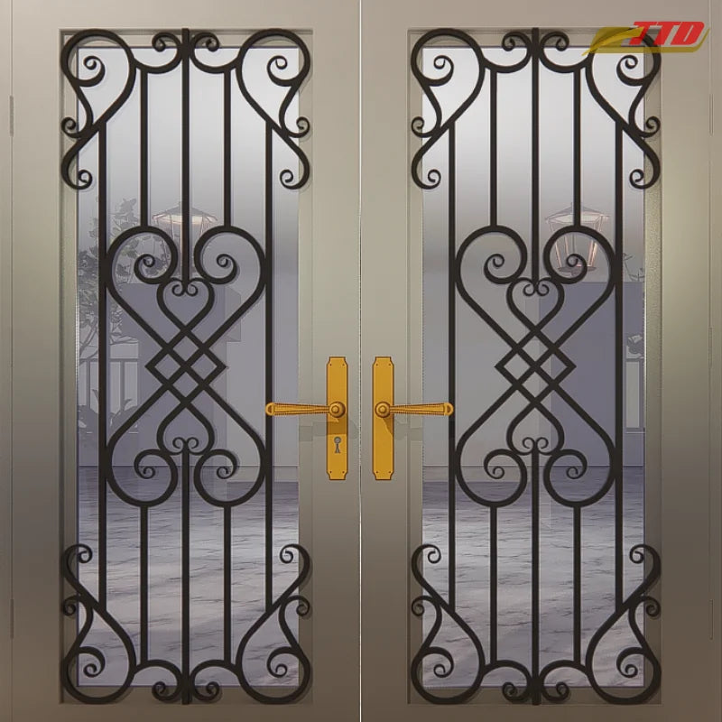 TTD Ho Chi Minh Vietnam Artistic Iron External Home Patio Doors Model Iron Door
